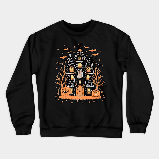 Spooky House Halloween Shirt, Eerie Haunted Mansion Tee, Ghost Home Top, Creepy Castle Tee, Trick-or-Treat T-Shirt, Gift Crewneck Sweatshirt by Indigo Lake